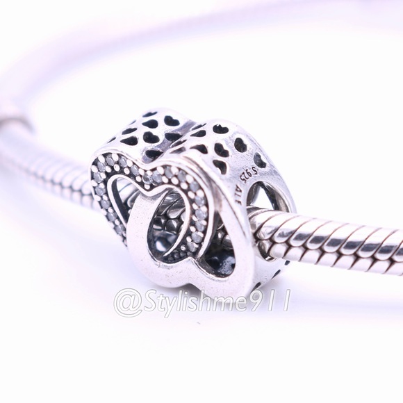 Authentic PANDORA Entwined Love Charm - 791880CZ - Picture 2 of 10